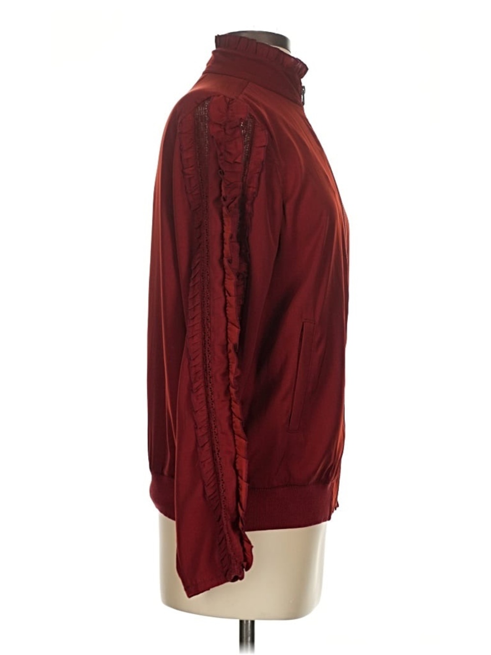 Treasure & Bond Red Ruffle-Trim Track Jacket - Picture 4 of 8